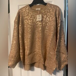 Andthewhy metallic leopard sweater